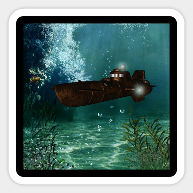 Awesome submarine in the deep ocean Sticker by Nicky2342